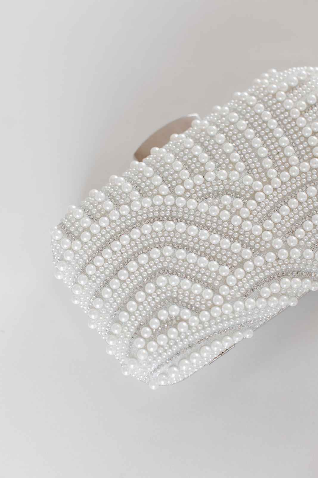 Buy Sirena - Wave Pearl Box Clutch - Silver online | The White Collection Australia