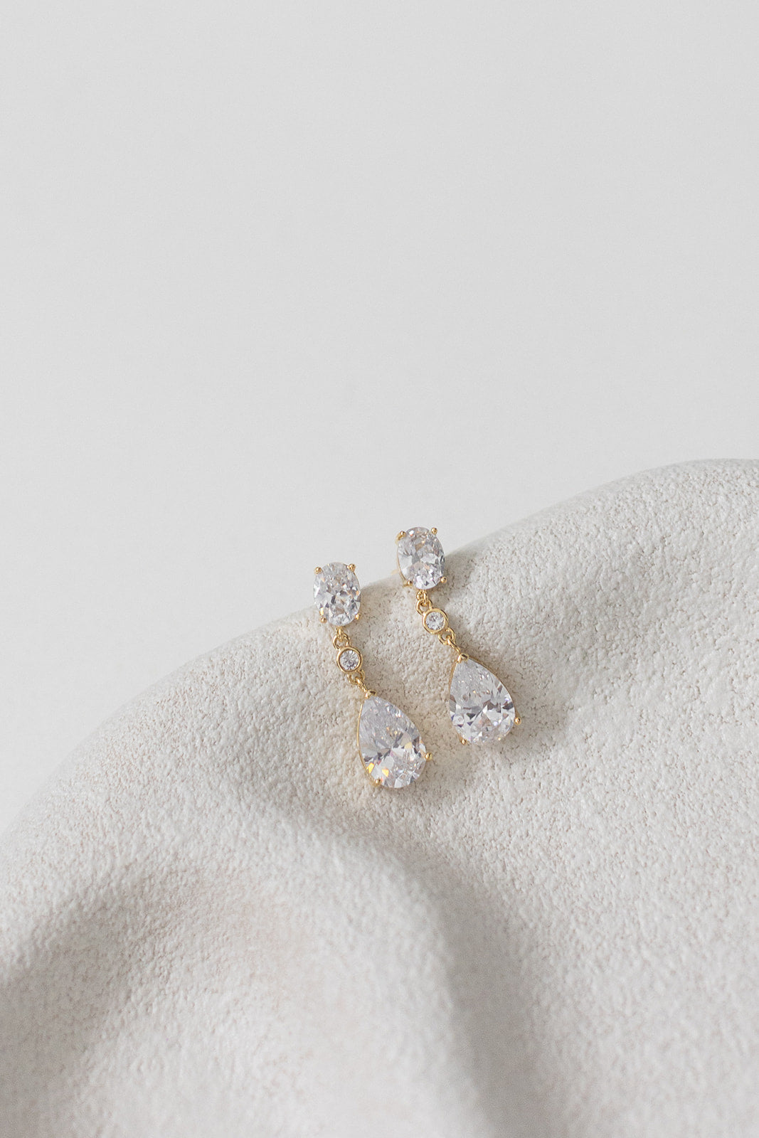 Ramona - Teardrop and Oval Crystal Bridal Earrings