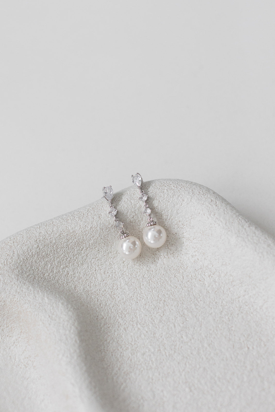Beatrice - Long Pearl Drop Bridal Earrings
