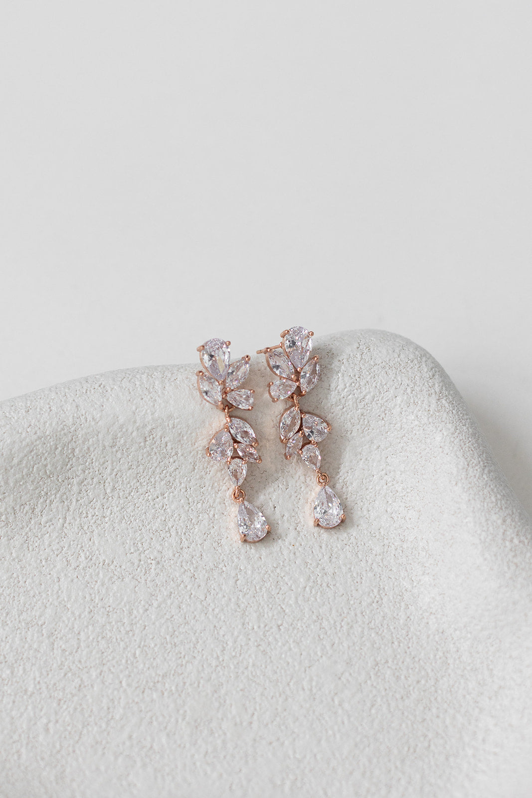 Clara - Crystal Cluster Drop Bridal Earrings