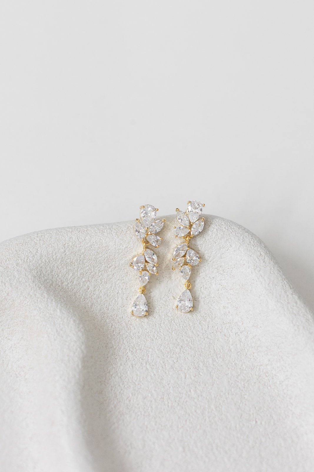 Clara - Crystal Cluster Drop Bridal Earrings