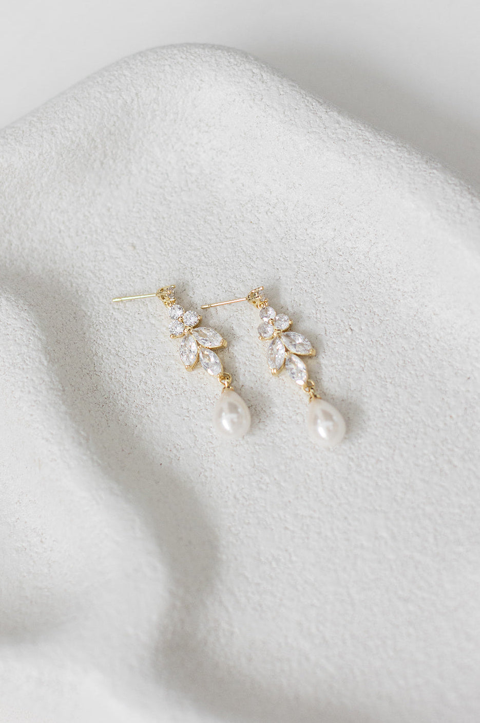 Buy Holly - Stunning Pearl Drop Bridal Earrings online | The White Collection Australia