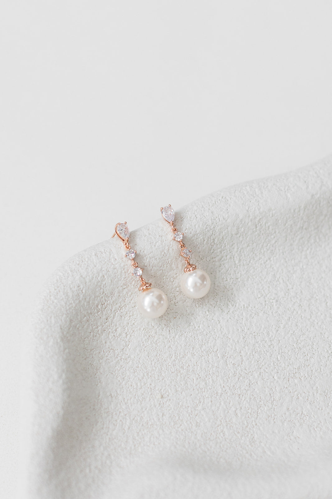 Beatrice - Long Pearl Drop Bridal Earrings