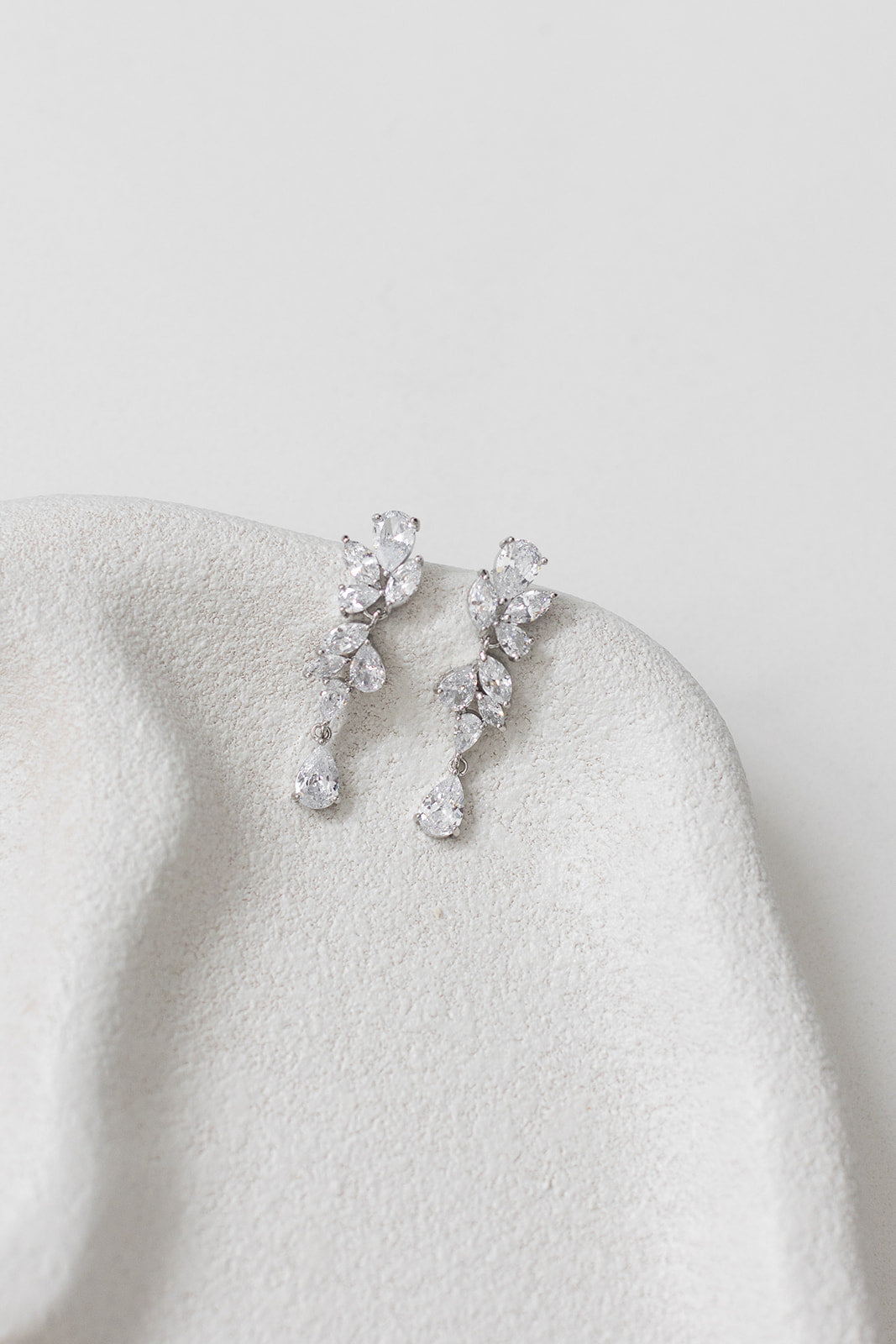 Clara - Crystal Cluster Drop Bridal Earrings