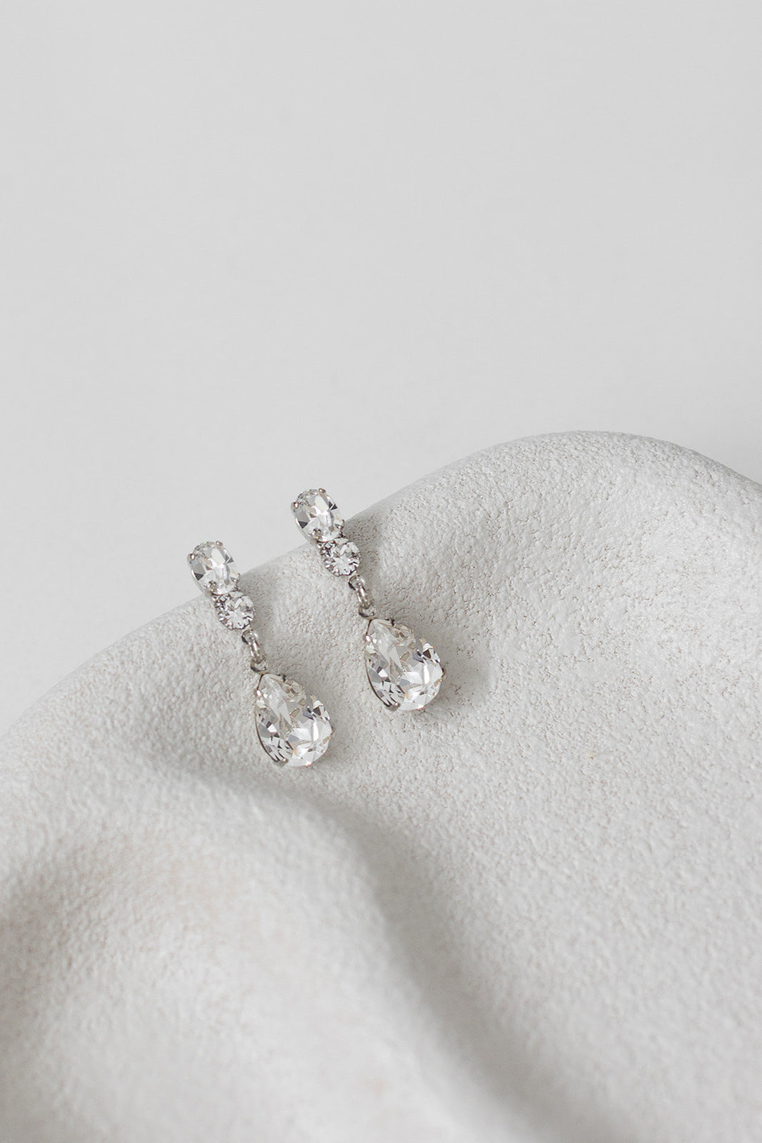 Buy Bianca - Swarovski Crystal Pear Drop Bridal Earrings online | The White Collection Australia