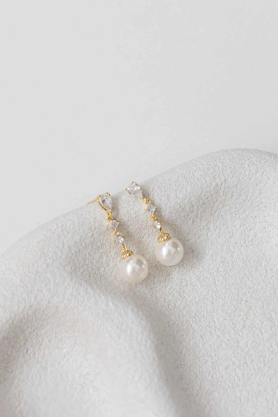 Beatrice - Long Pearl Drop Bridal Earrings