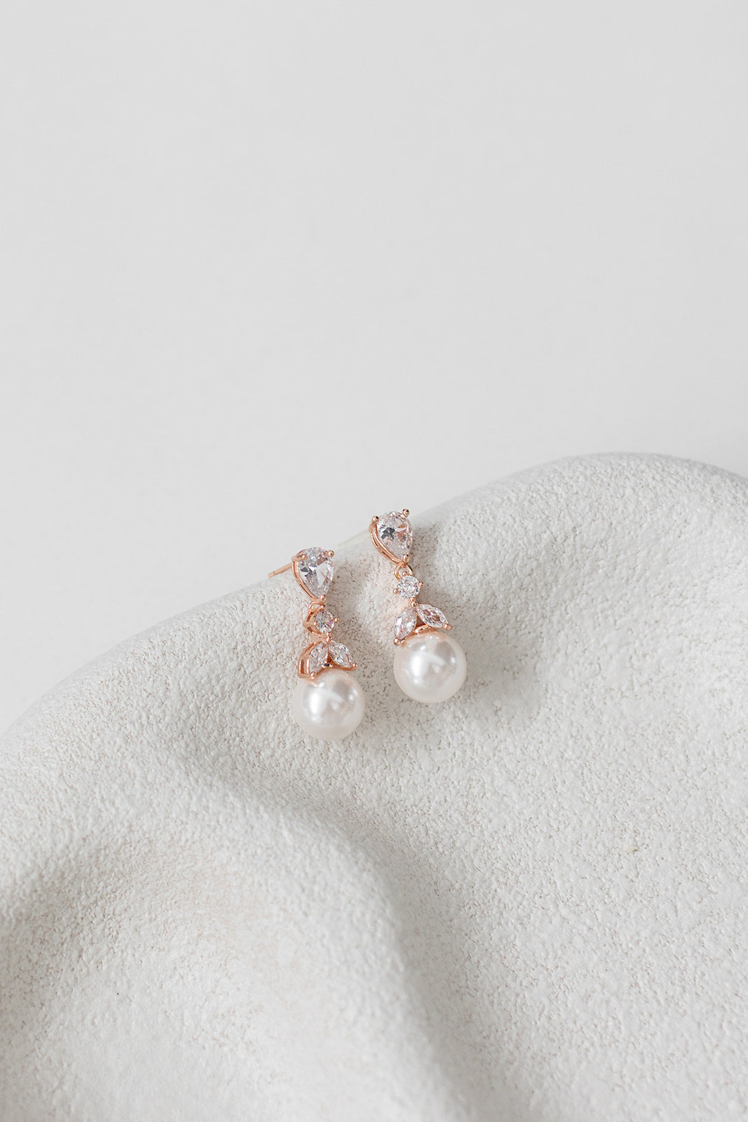Phoebe - Dainty Pearl Drop Bridal Earrings