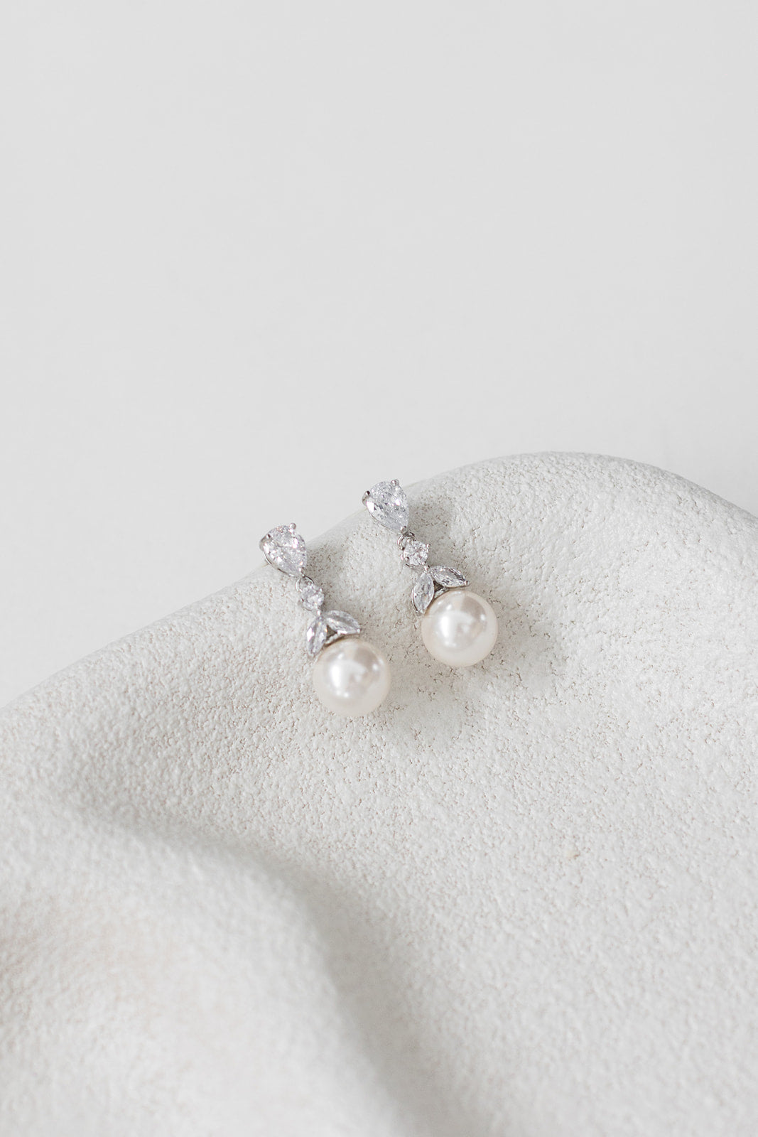 Phoebe - Dainty Pearl Drop Bridal Earrings