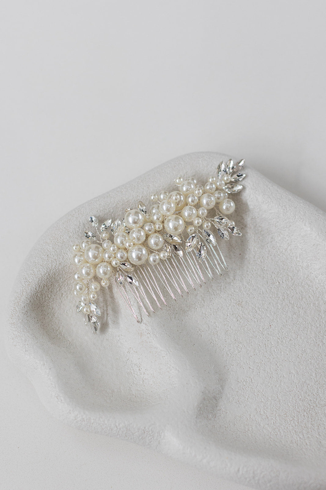 Buy Jacqueline - Pearl and Crystal Cluster Bridal Comb online | The White Collection Australia