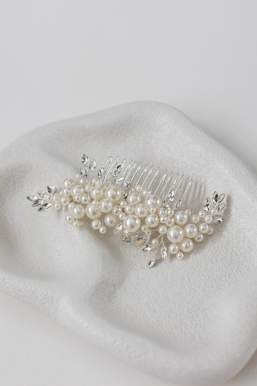 Buy Jacqueline - Pearl and Crystal Cluster Bridal Comb online | The White Collection Australia