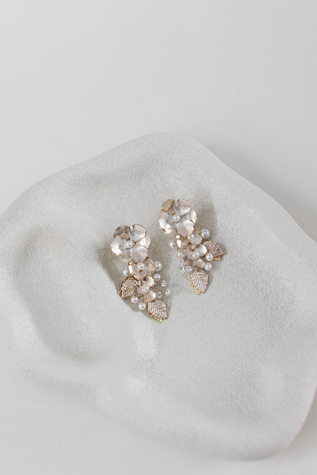 Buy Aurelia - Floral Pearl Crystal Bridal Earrings online | The White Collection Australia