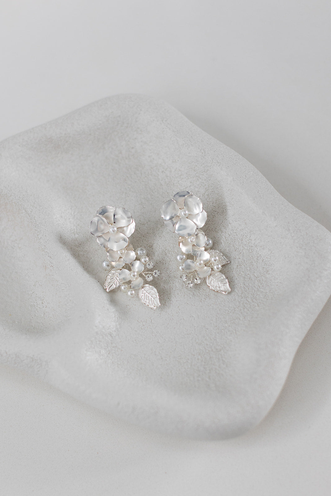 Buy Aurelia - Floral Pearl Crystal Bridal Earrings online | The White Collection Australia