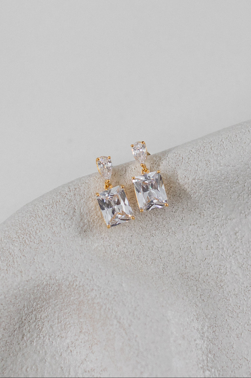 Buy Ellie - Simple Classic Crystal Drop Bridal Earrings online | The White Collection Australia