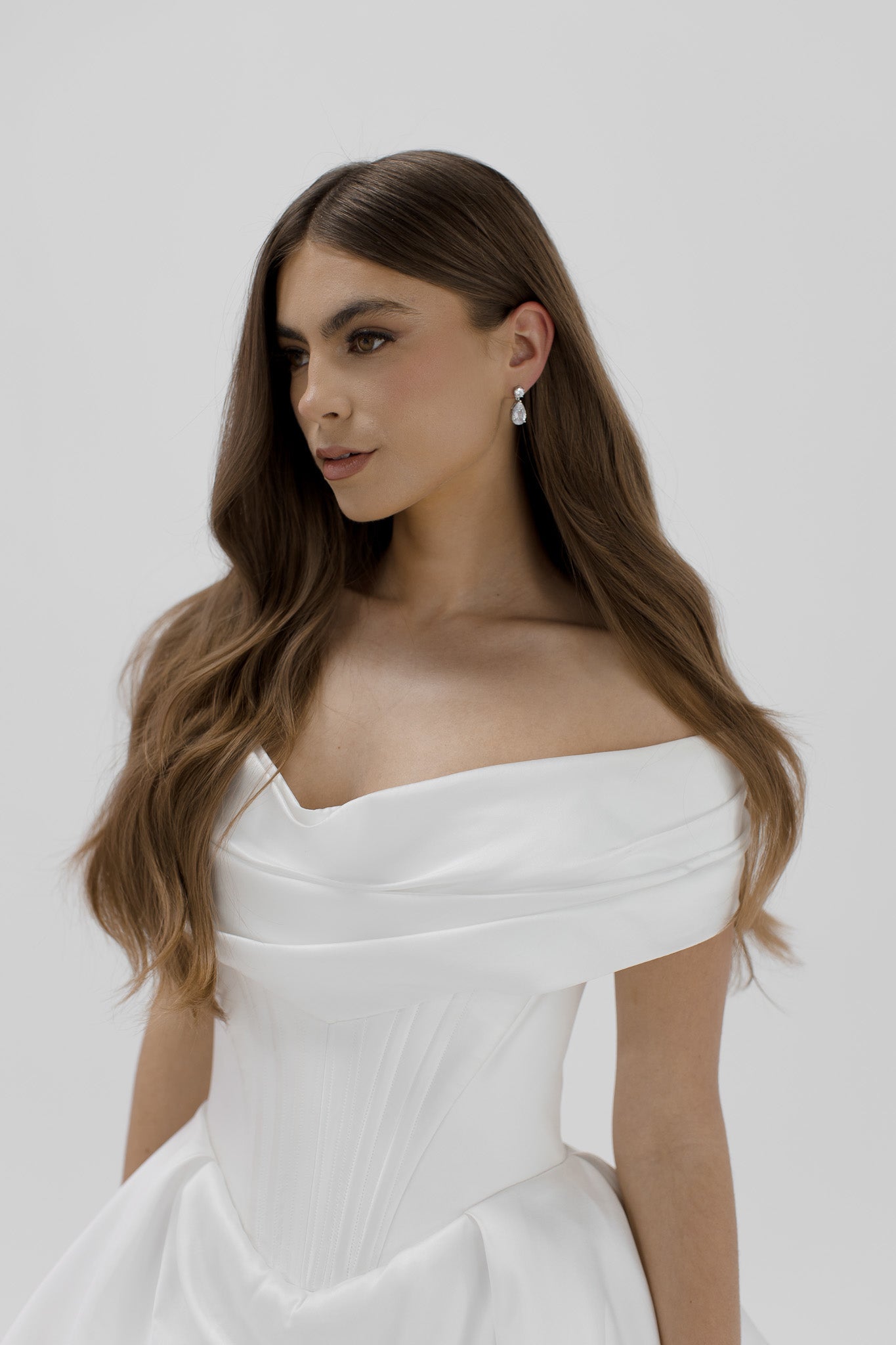 Buy Claire - Classic Pear Crystal Bridal Drop Earrings online | The White Collection Australia