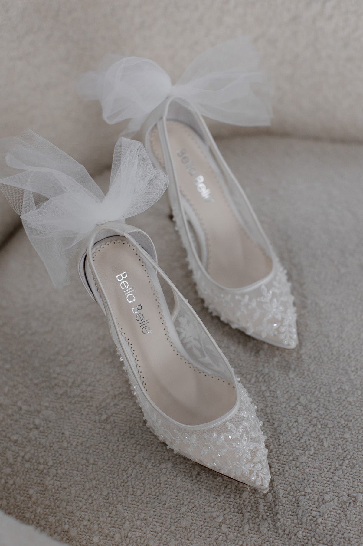 Buy Edna - Floral and Tulle Bow Pump online | The White Collection Australia