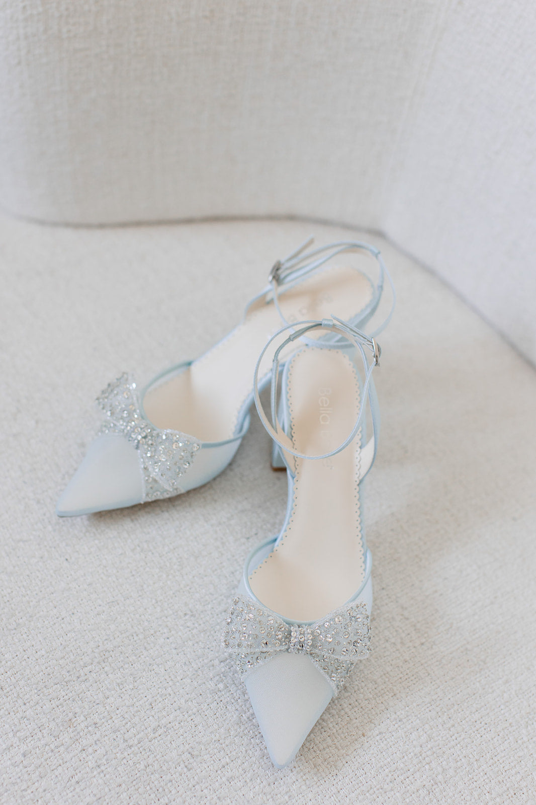 Buy Athena - Blue Crystal Block Heels with Removable Ankle Strap online | The White Collection Australia