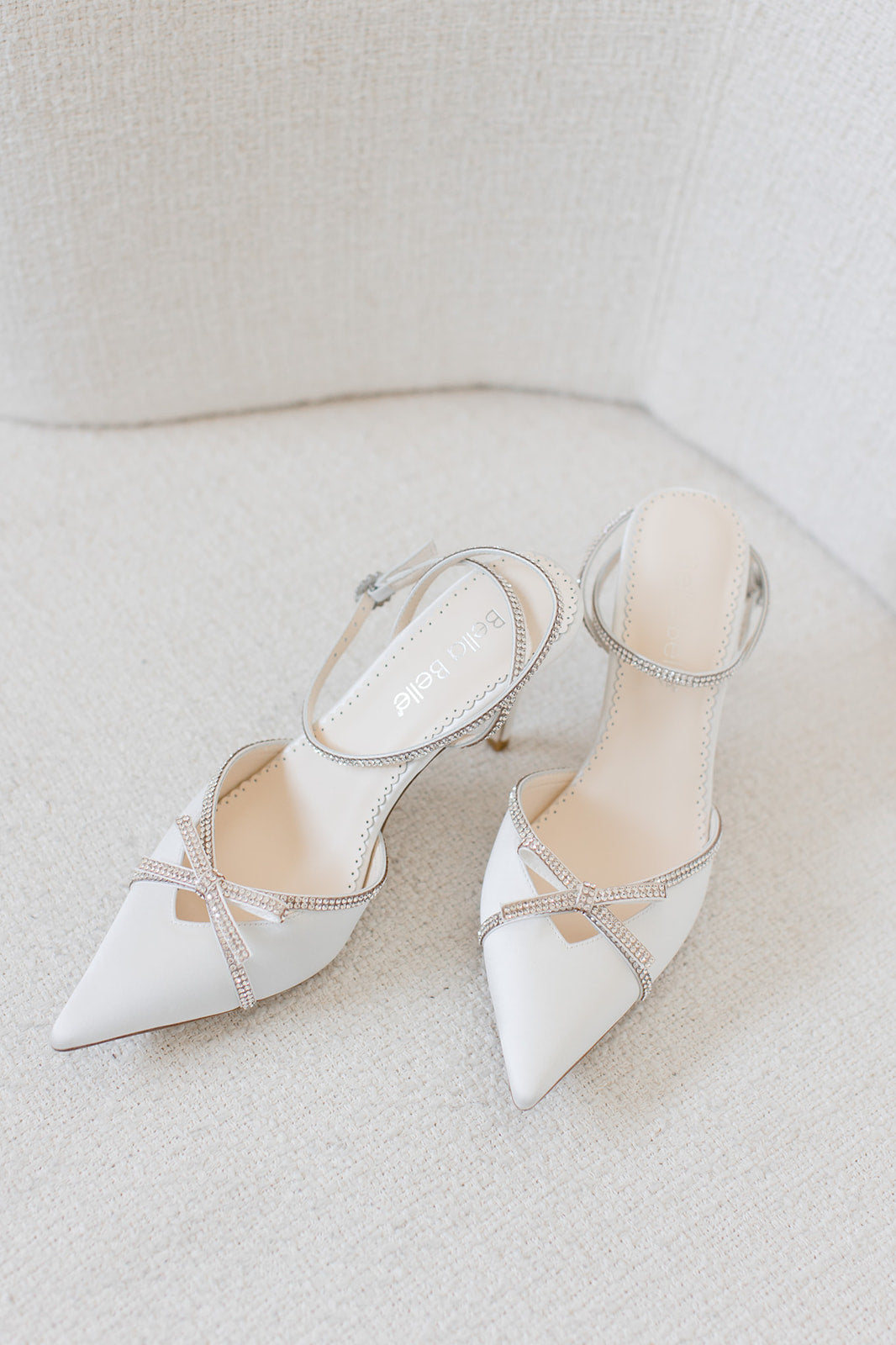 Buy Kendall - Ivory Bridal Heels with Crystal Bows, Trim and Straps online | The White Collection Australia