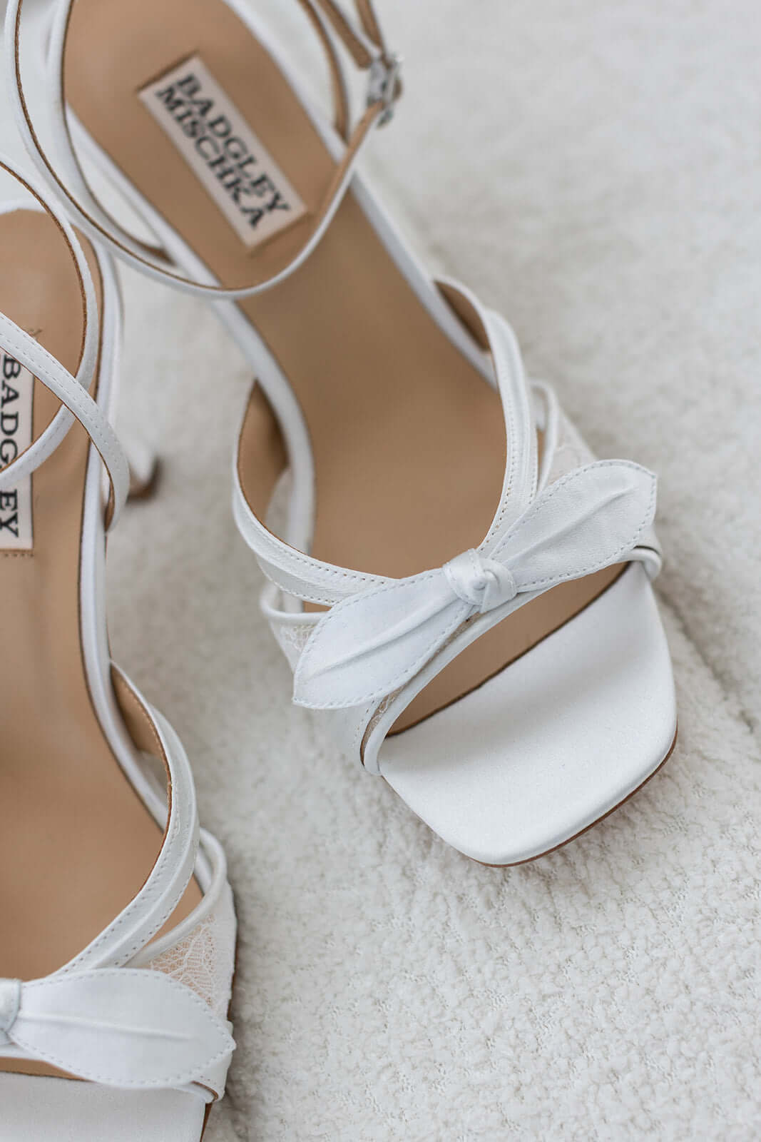 Buy Joselyn - Open Toe Lace Ankle Strap Stiletto Heels - Soft White online | The White Collection Australia