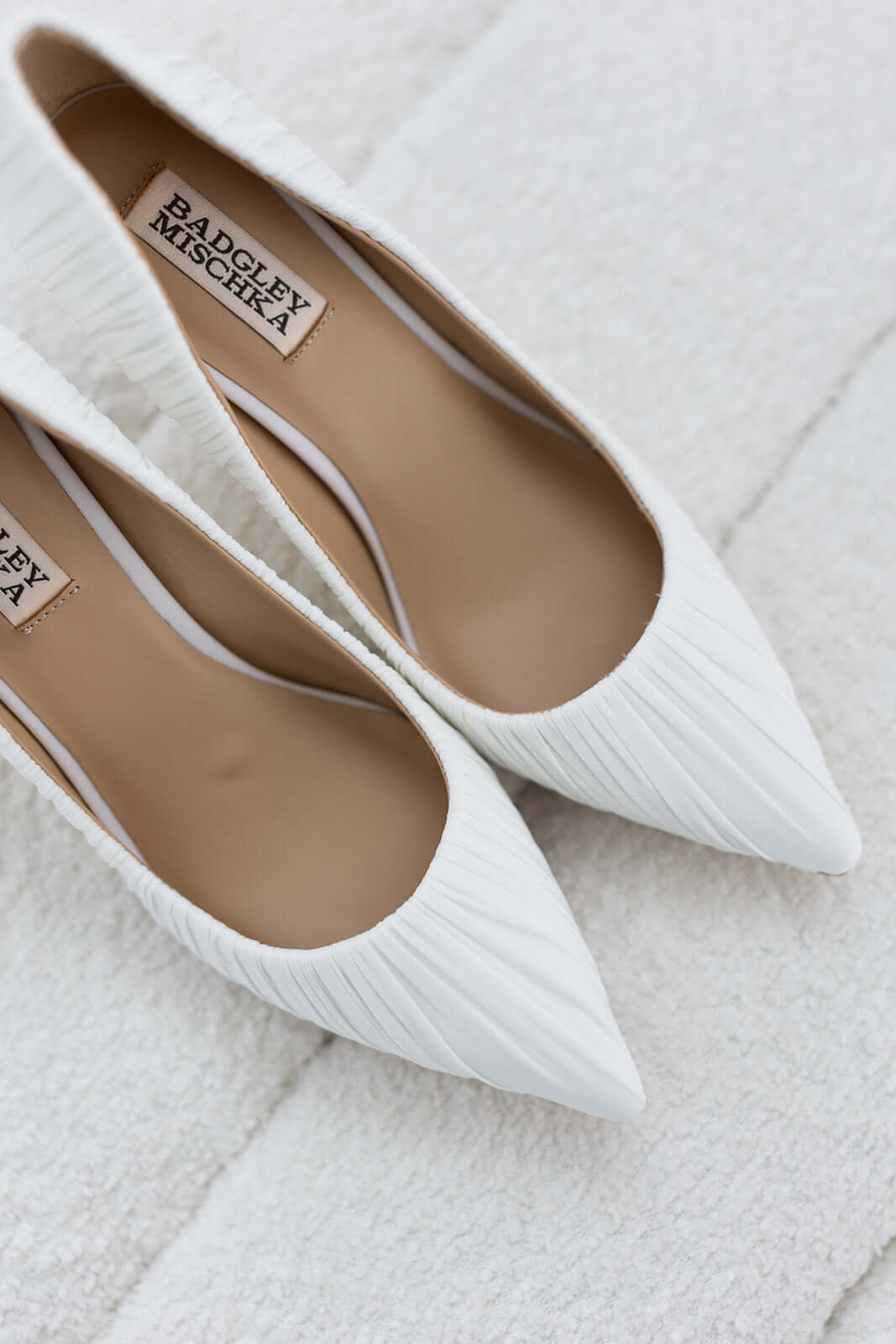 Buy Veronika - Ruched Pointed Toe Pumps - Soft White online | The White Collection Australia