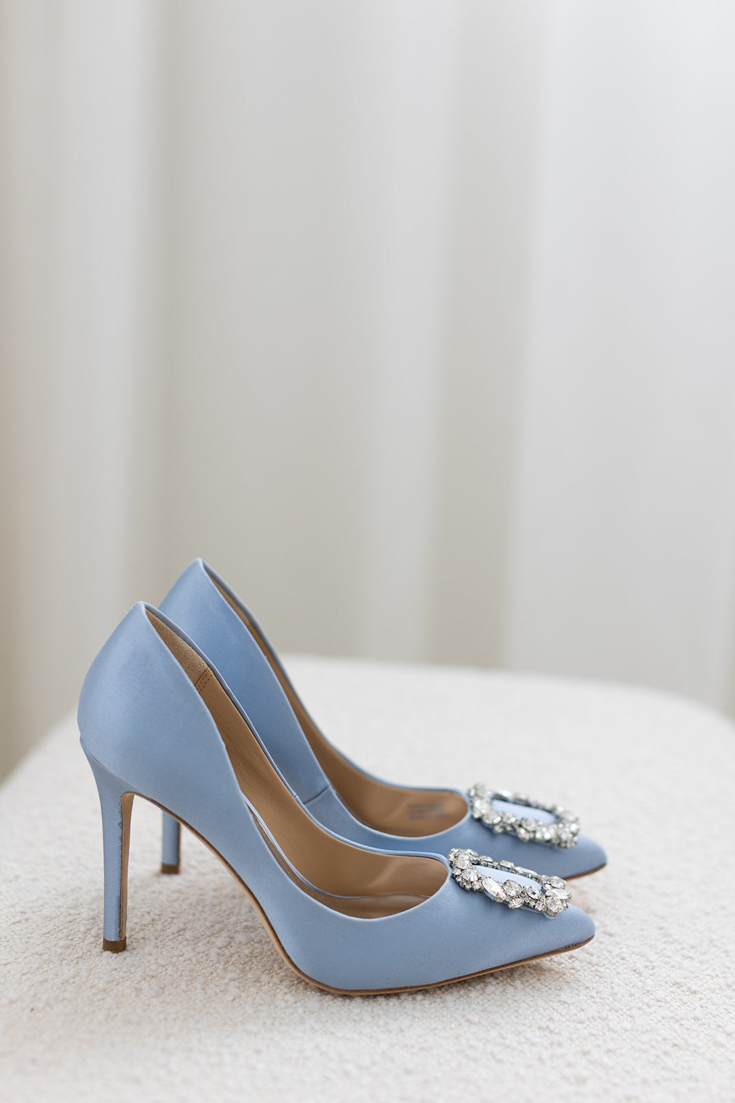 Buy Cher - Crystal Buckle High Heel Stiletto Pump - Azure Blue online | The White Collection Australia