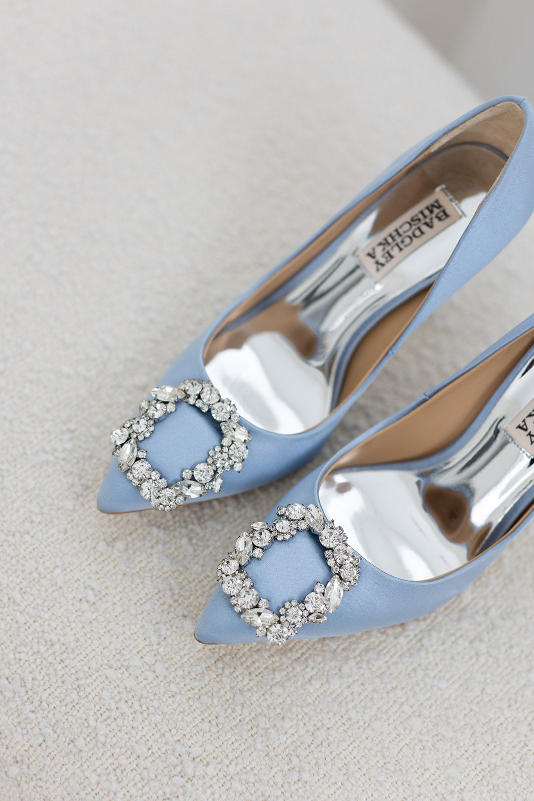 Buy Cher - Crystal Buckle High Heel Stiletto Pump - Azure Blue online | The White Collection Australia
