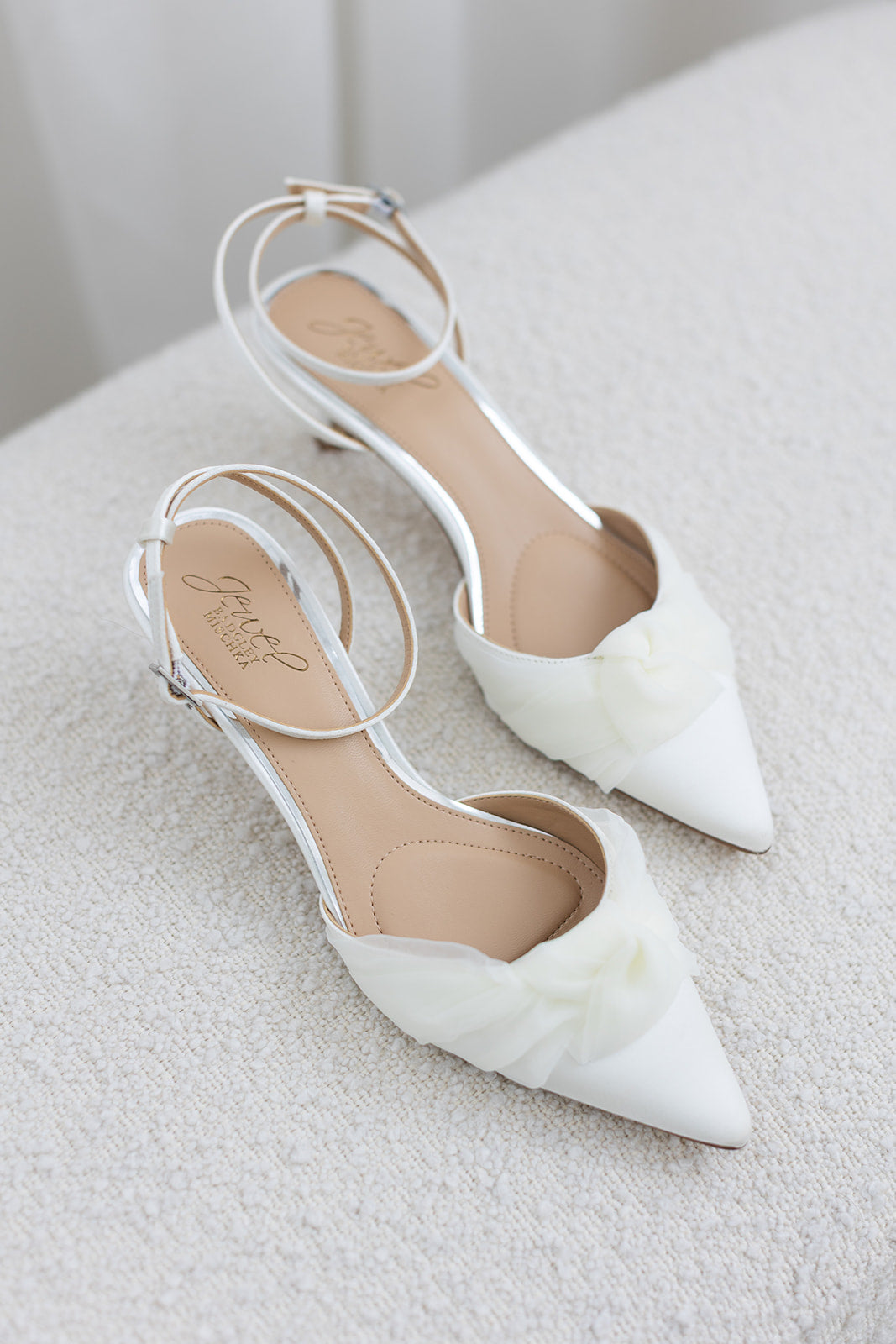 Favor - Pointed Toe Kitten Heels - Ivory