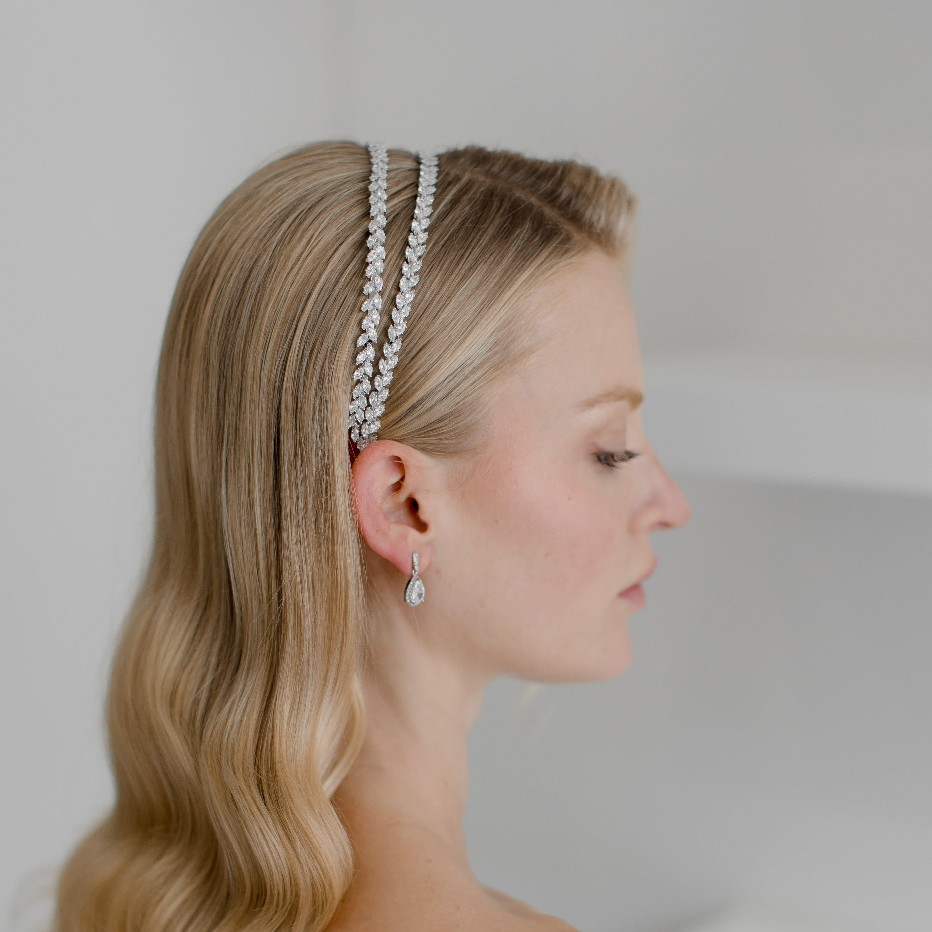 Buy Bella - Double Row Marquise Crystal Bridal Headband online | The White Collection Australia