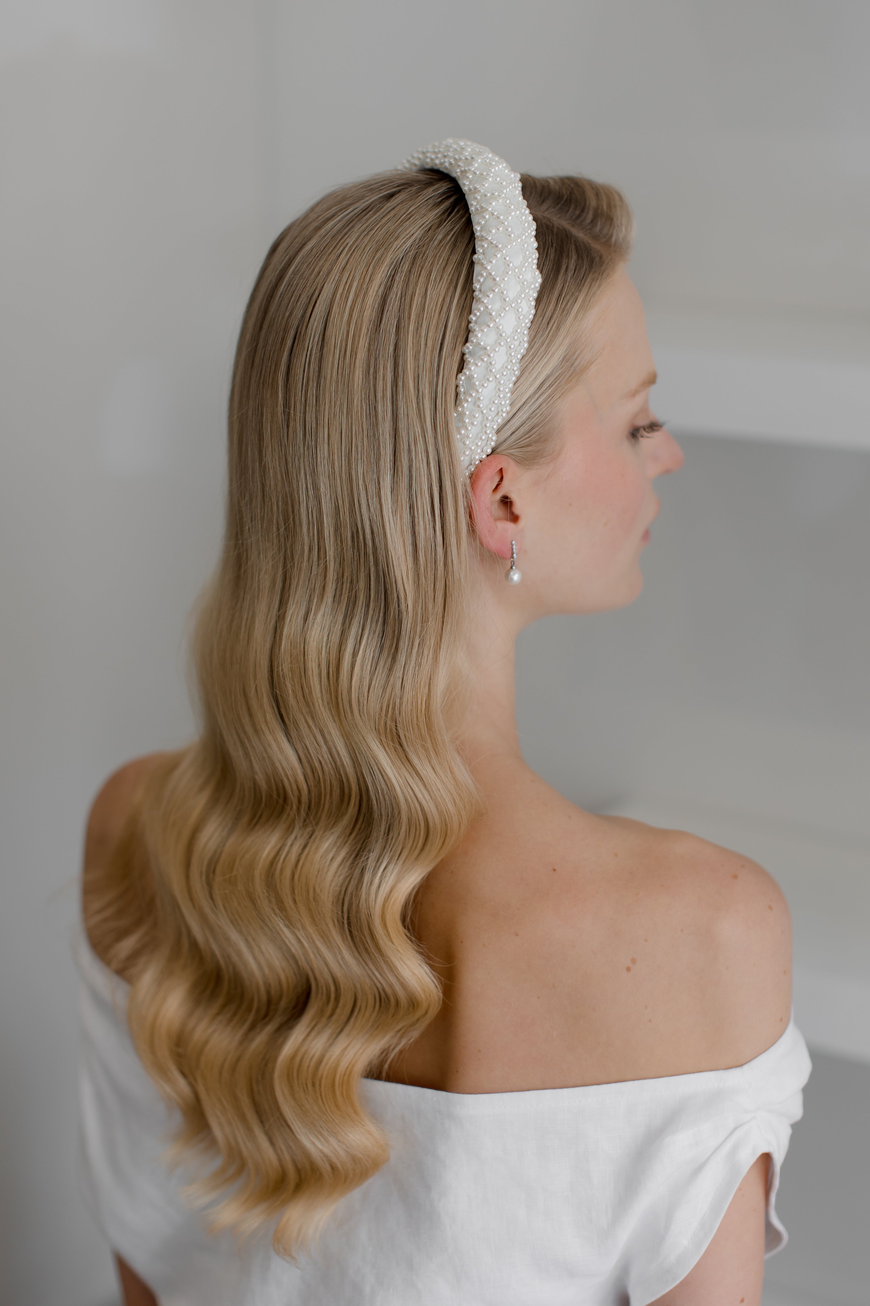 Buy Aurora - Classic Style Pearl Bridal Headband online | The White Collection Australia