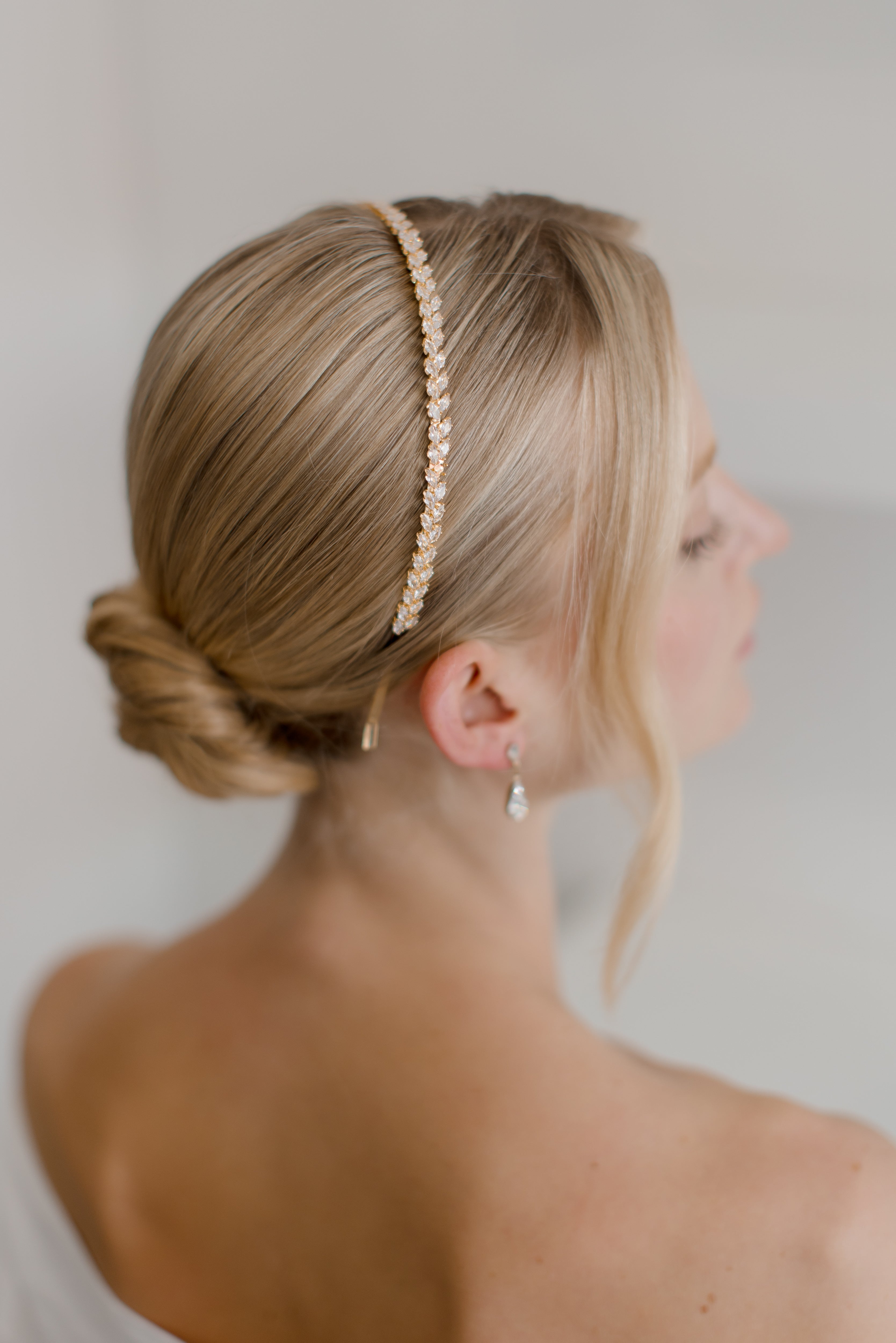Buy Bella Single - Single Row Marquise Crystal Bridal Headband online | The White Collection Australia