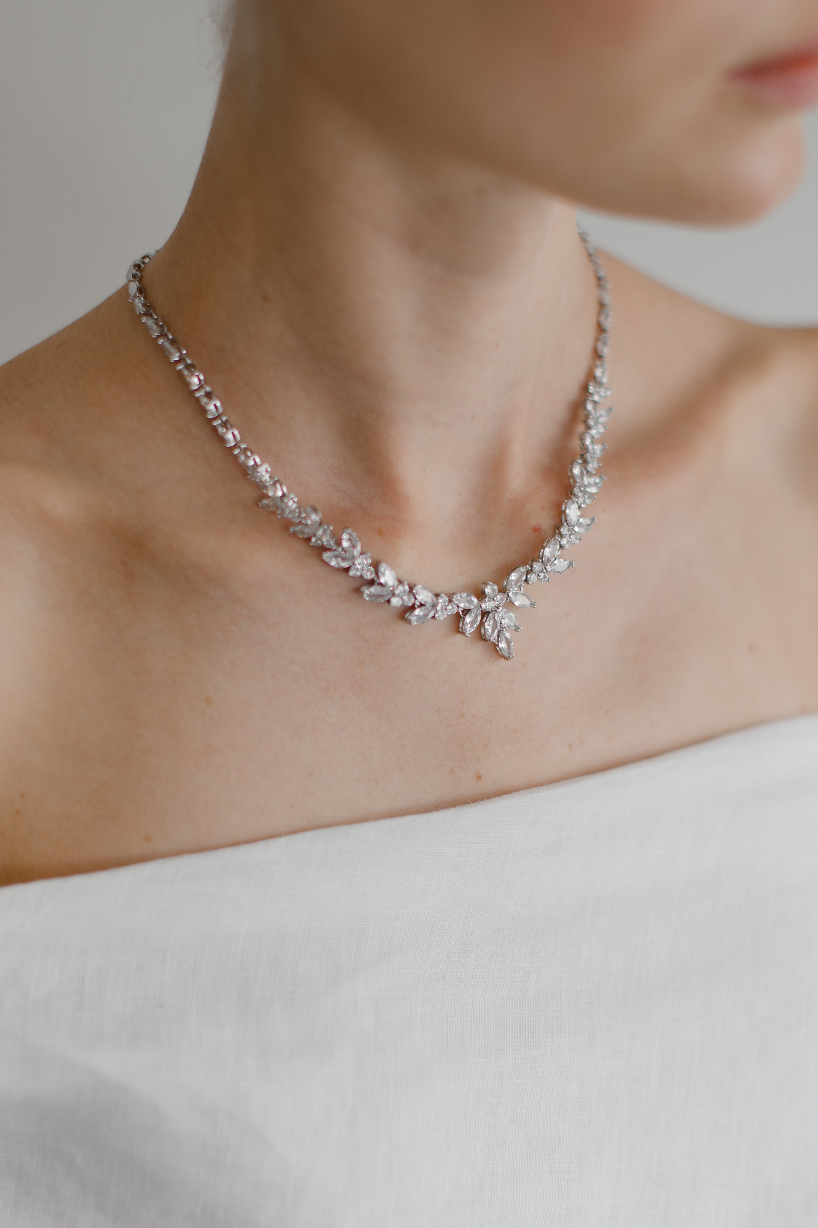 Buy Courtney - Statement Crystal Bridal Necklace online | The White Collection Australia