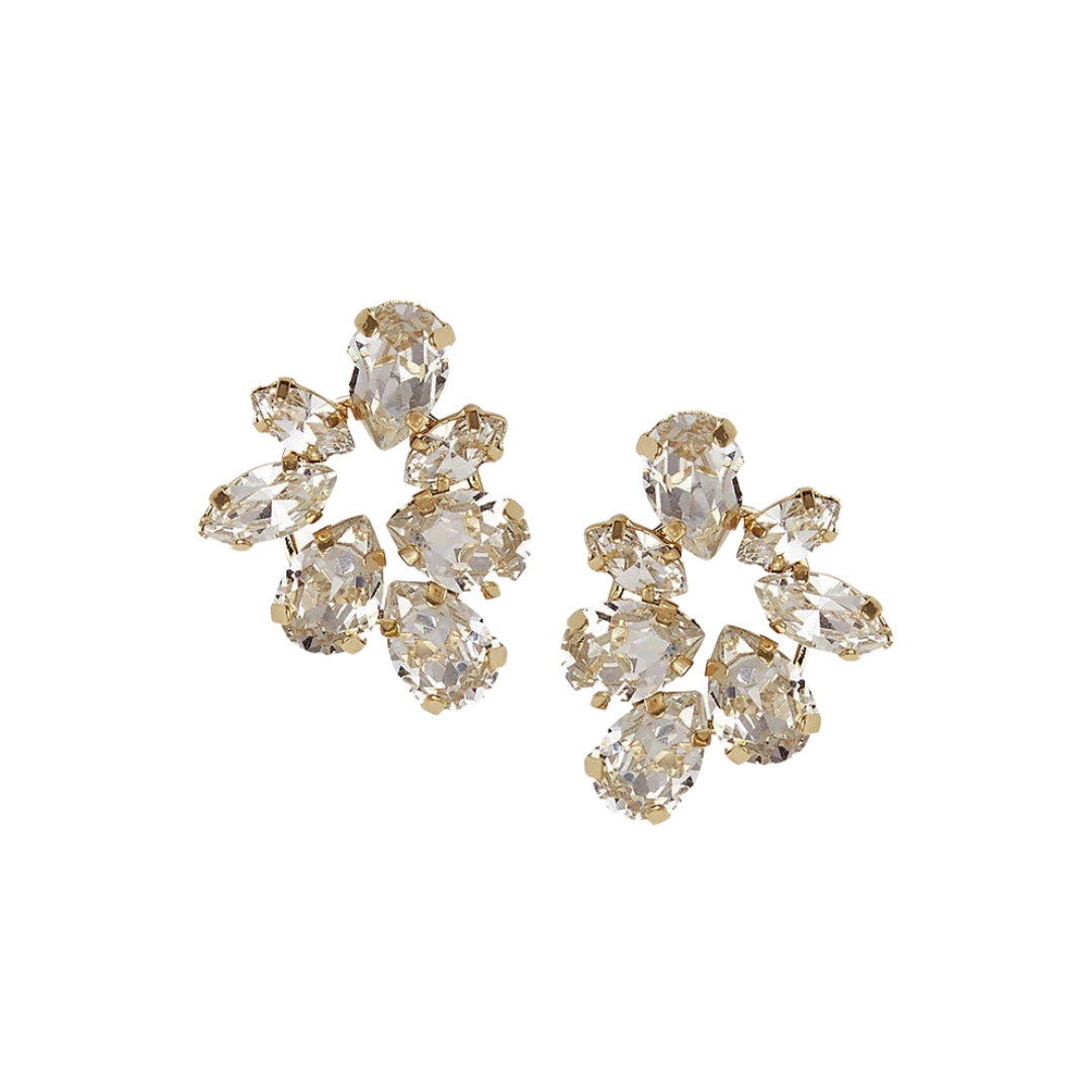 Elizabeth Bower - Lux Crystal Bridal Earrings - Gold