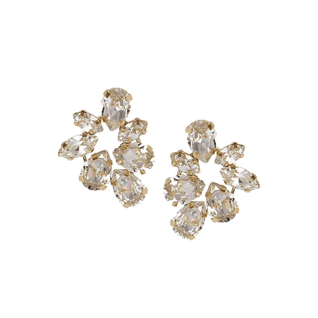 Buy Elizabeth Bower - Lux Crystal Bridal Earrings - Gold online | The White Collection Australia