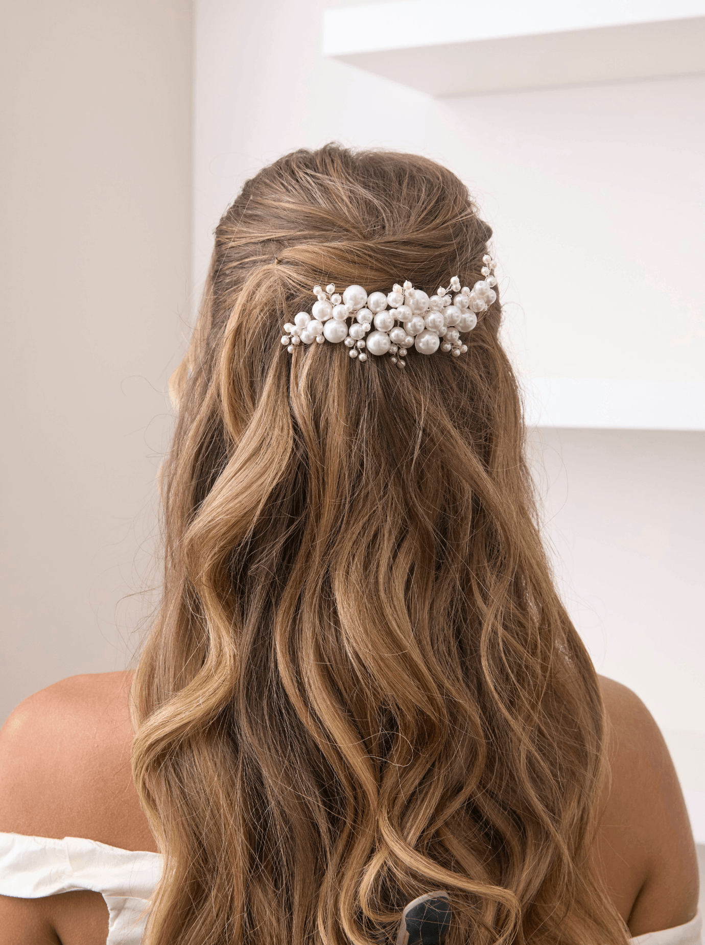 Buy Isabella - Pearl Cluster Bridal Comb online | The White Collection Australia