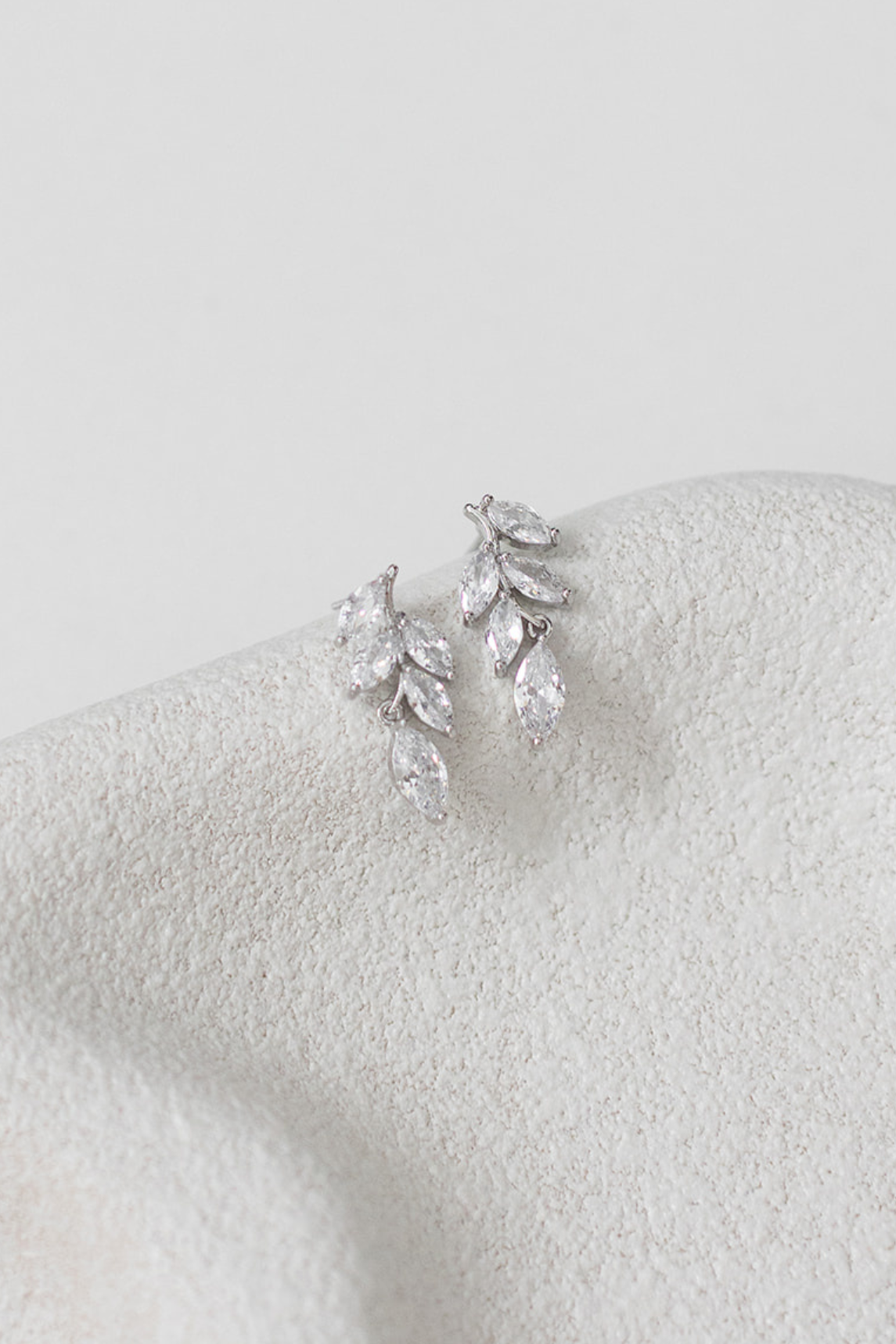 Buy Eve - Crystal Dainty Leaf Drop Bridal Earrings online | The White Collection Australia