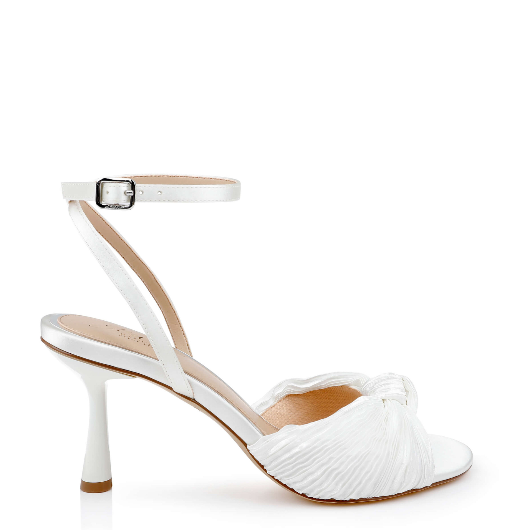 Ibis - Pleated Ankle Strap Sandal - Ivory