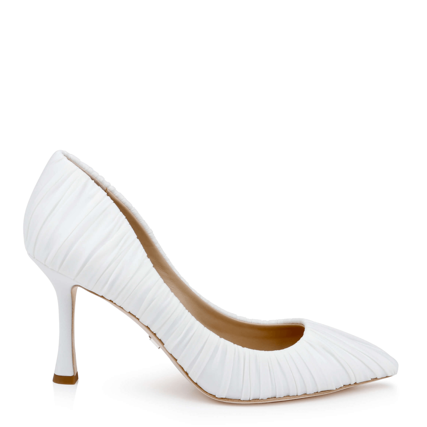Buy Veronika - Ruched Pointed Toe Pumps - Soft White online | The White Collection Australia