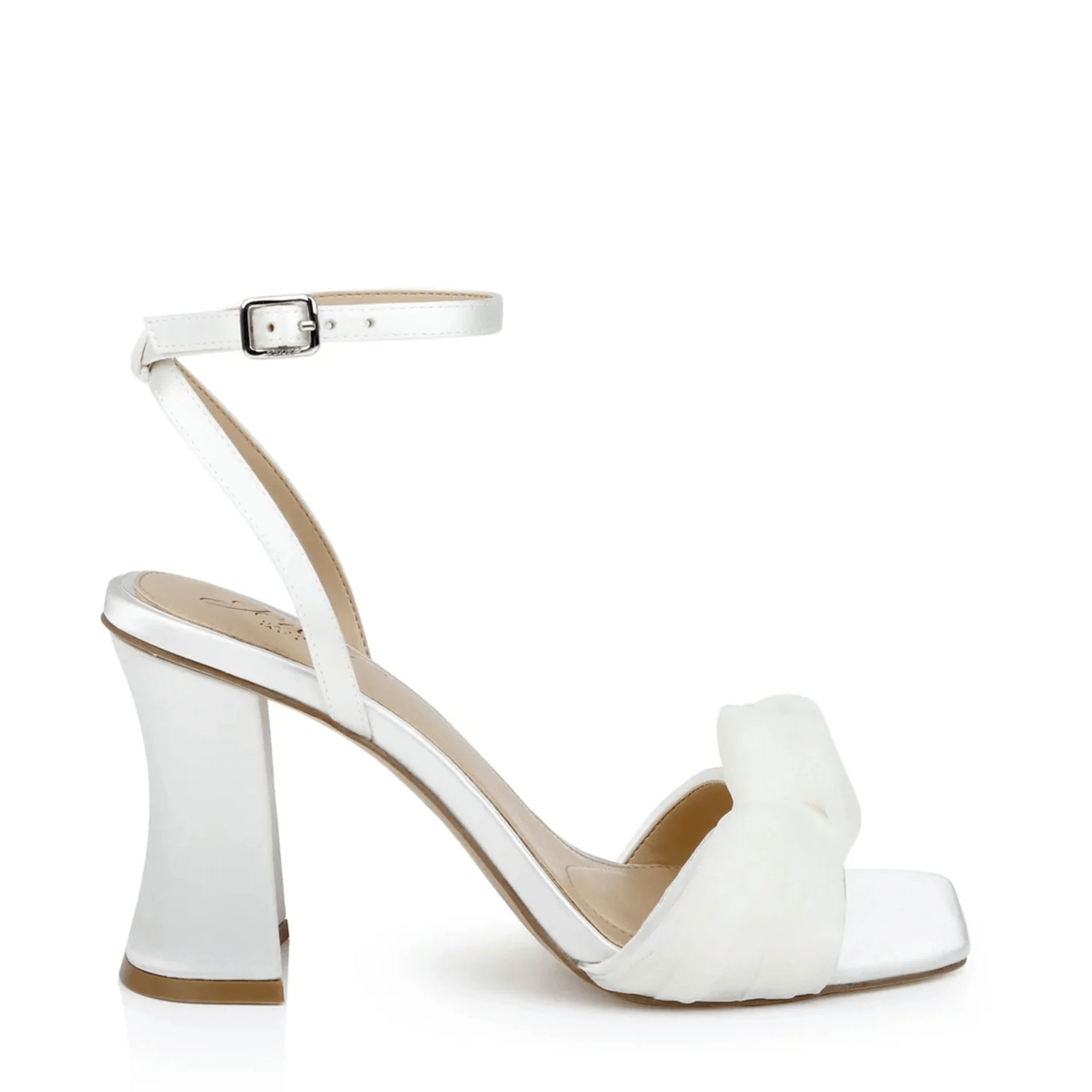 Buy Fayola - Knot Front Open Toe Ankle Strap Heels - Ivory online | The White Collection Australia