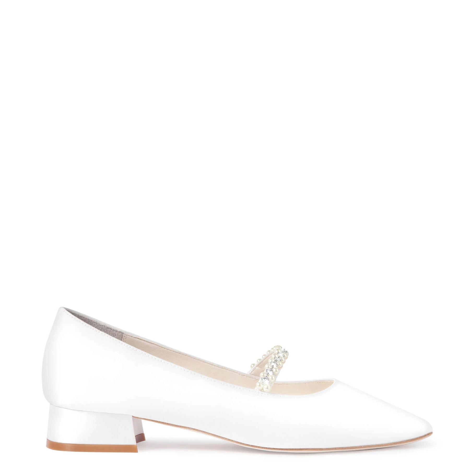 Lucy - Pearl & Crystal Bridal Flats - Ivory
