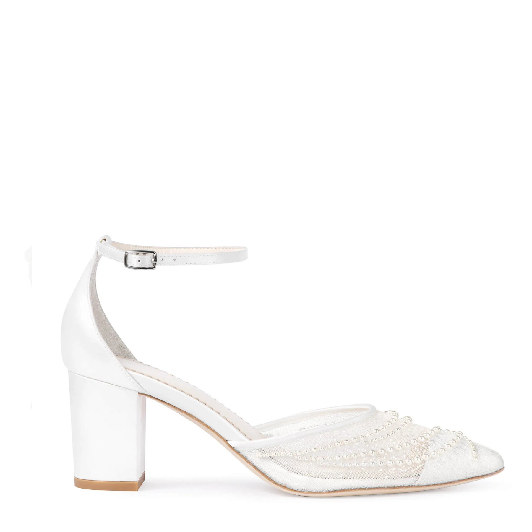 Perla - Pearl Block Heels - Ivory