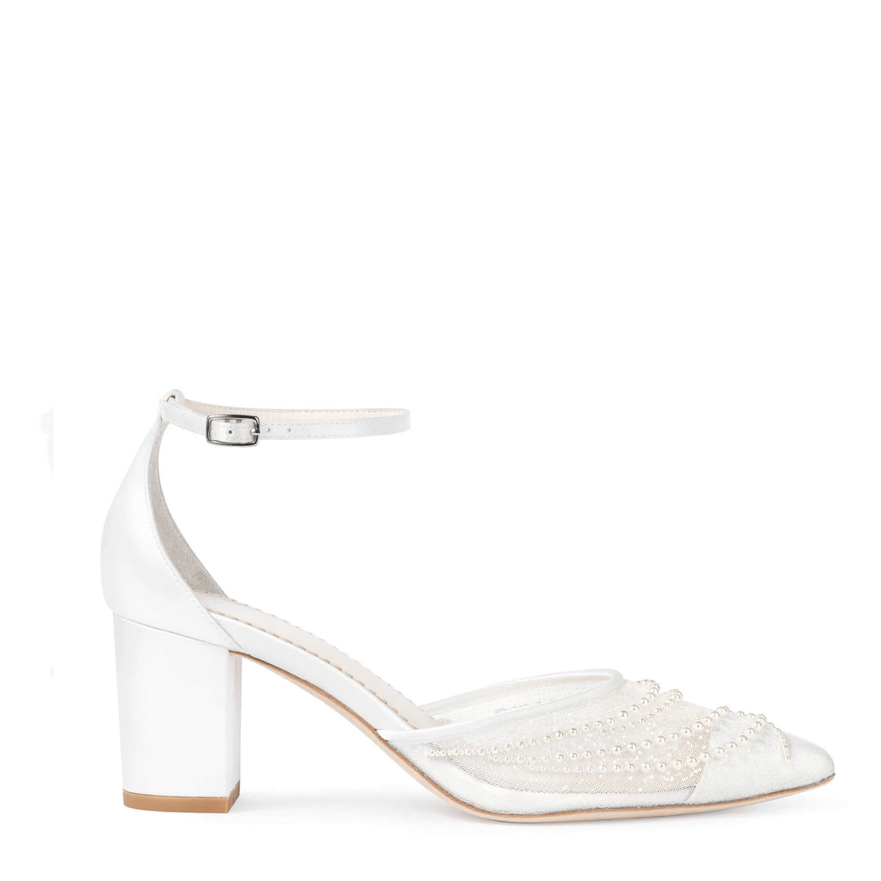 Buy Perla - Pearl Block Heels - Ivory online | The White Collection Australia