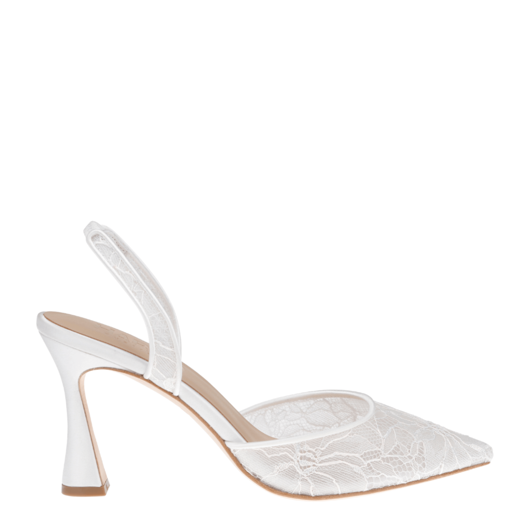 Buy Gigi Lace - Bridal Slingback Fluted Heels - Soft White online | The White Collection Australia