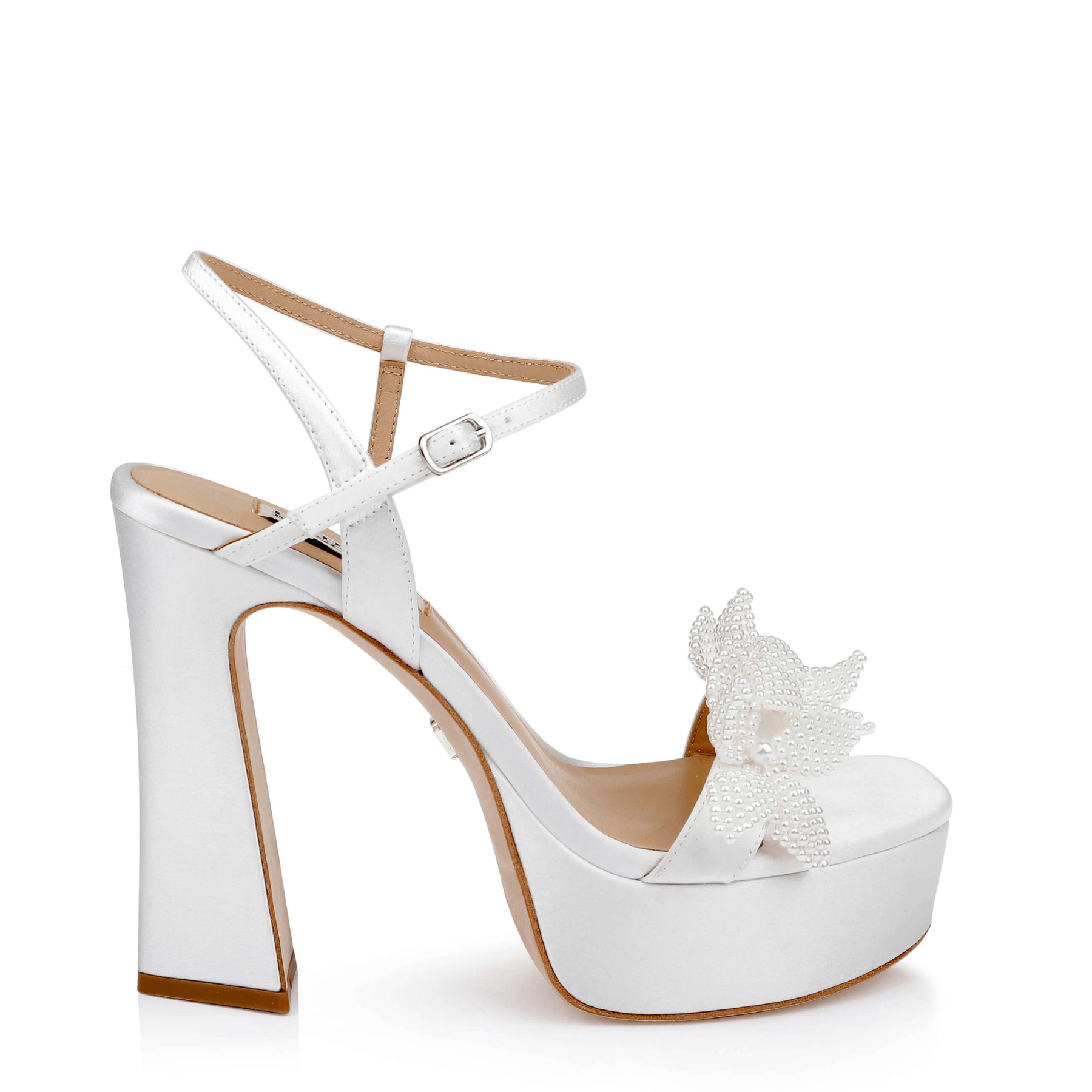 Buy Wicket - Flower Embellished Platform Sandal - Soft White online | The White Collection Australia
