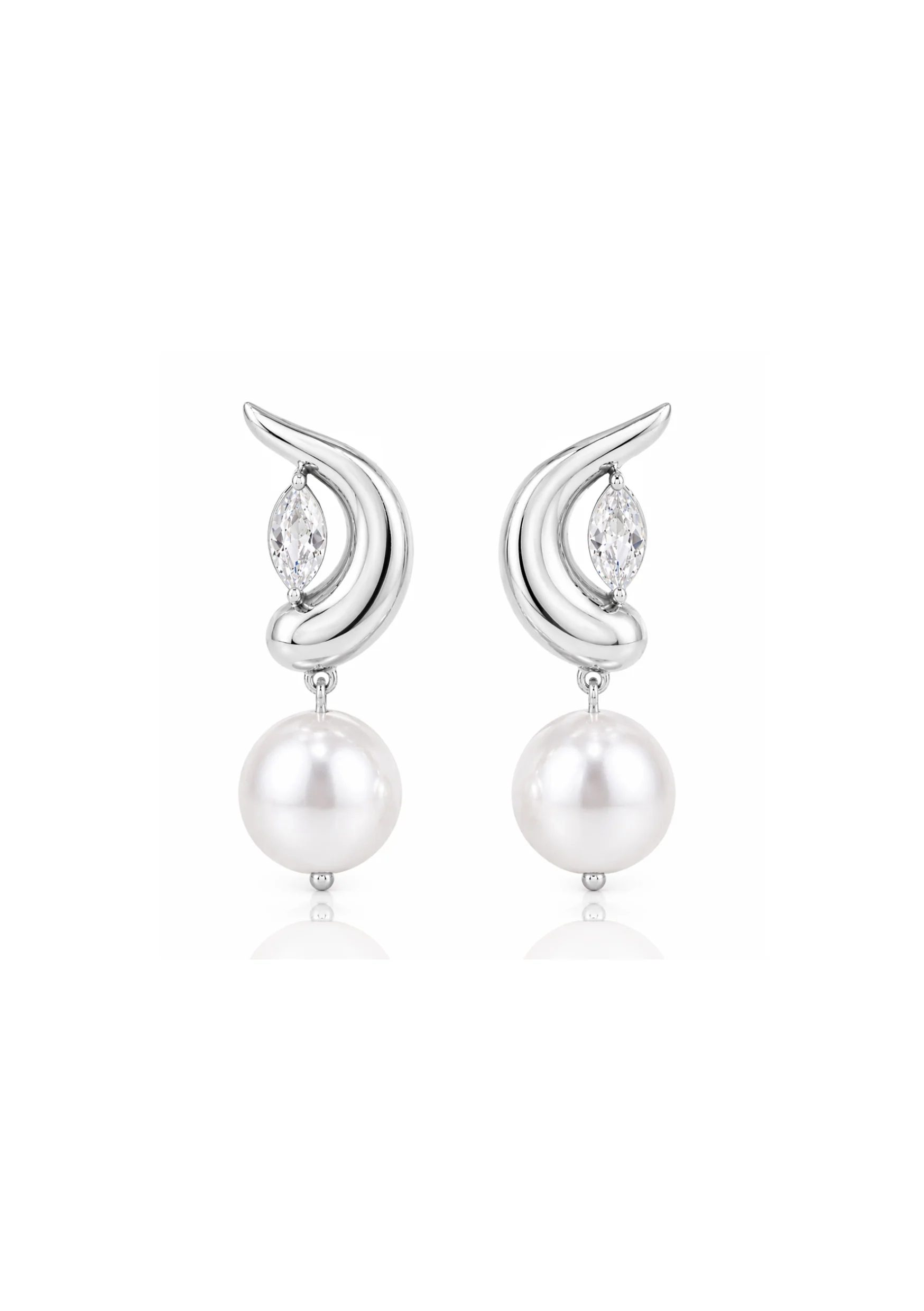 Lola Knight - Isla - Crystal Drop Wedding Earrings - Silver
