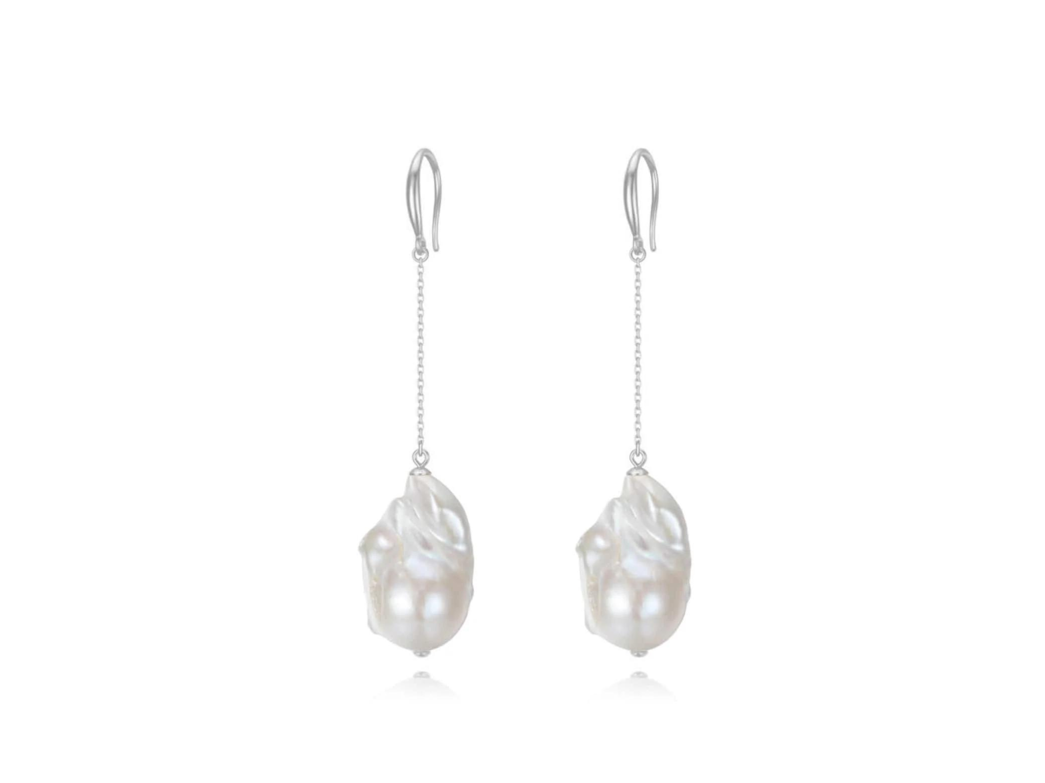 Buy Lola Knight - Callie - Bridal Pearl Dangle Earrings - Silver online | The White Collection Australia