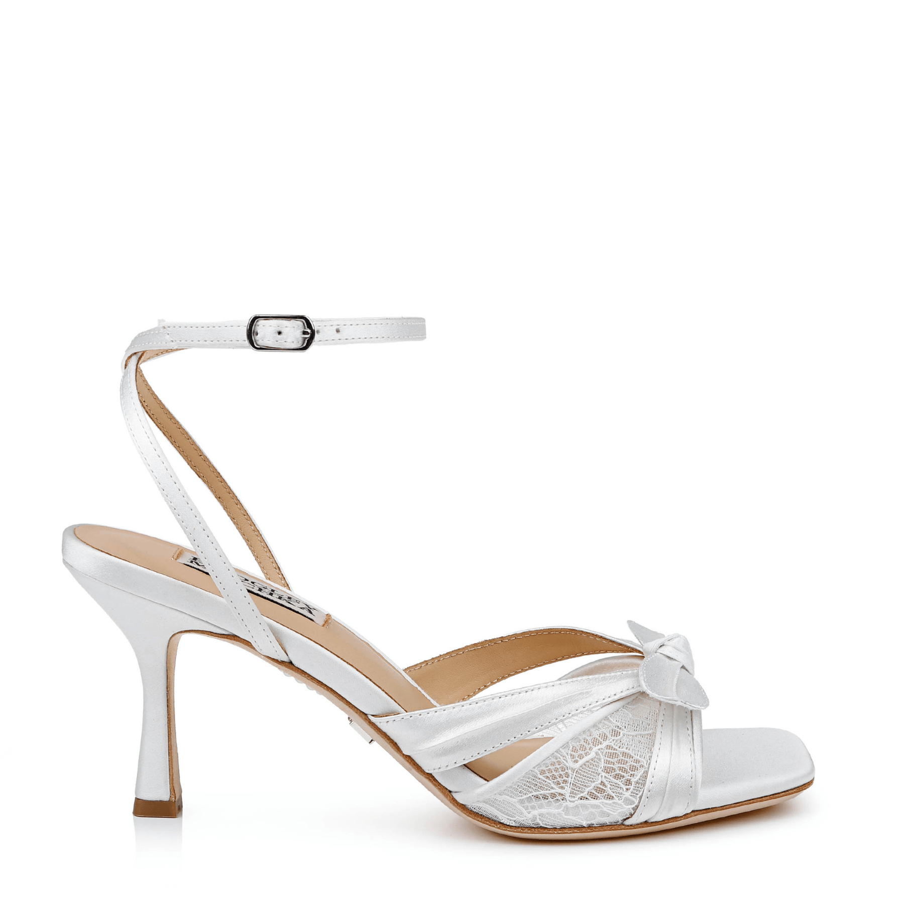 Buy Joselyn - Open Toe Lace Ankle Strap Stiletto Heels - Soft White online | The White Collection Australia