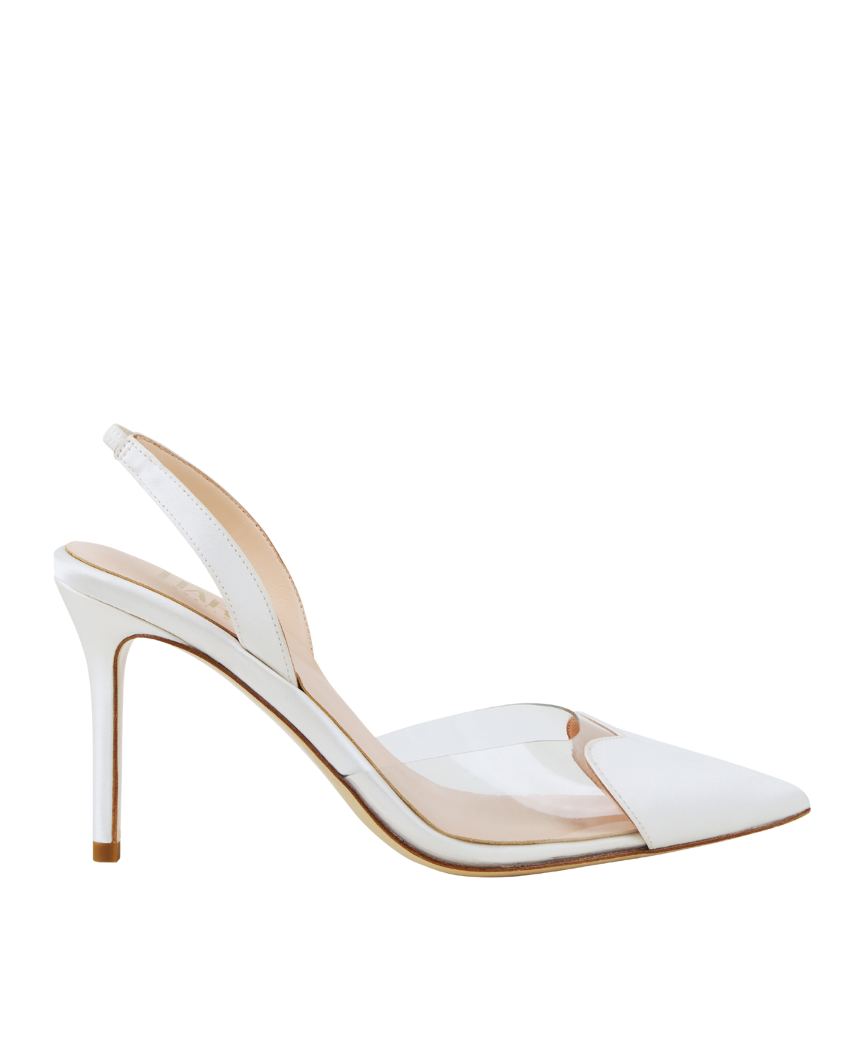 Cupid - Love Heart Sling Back Heels - Ivory Silk Satin