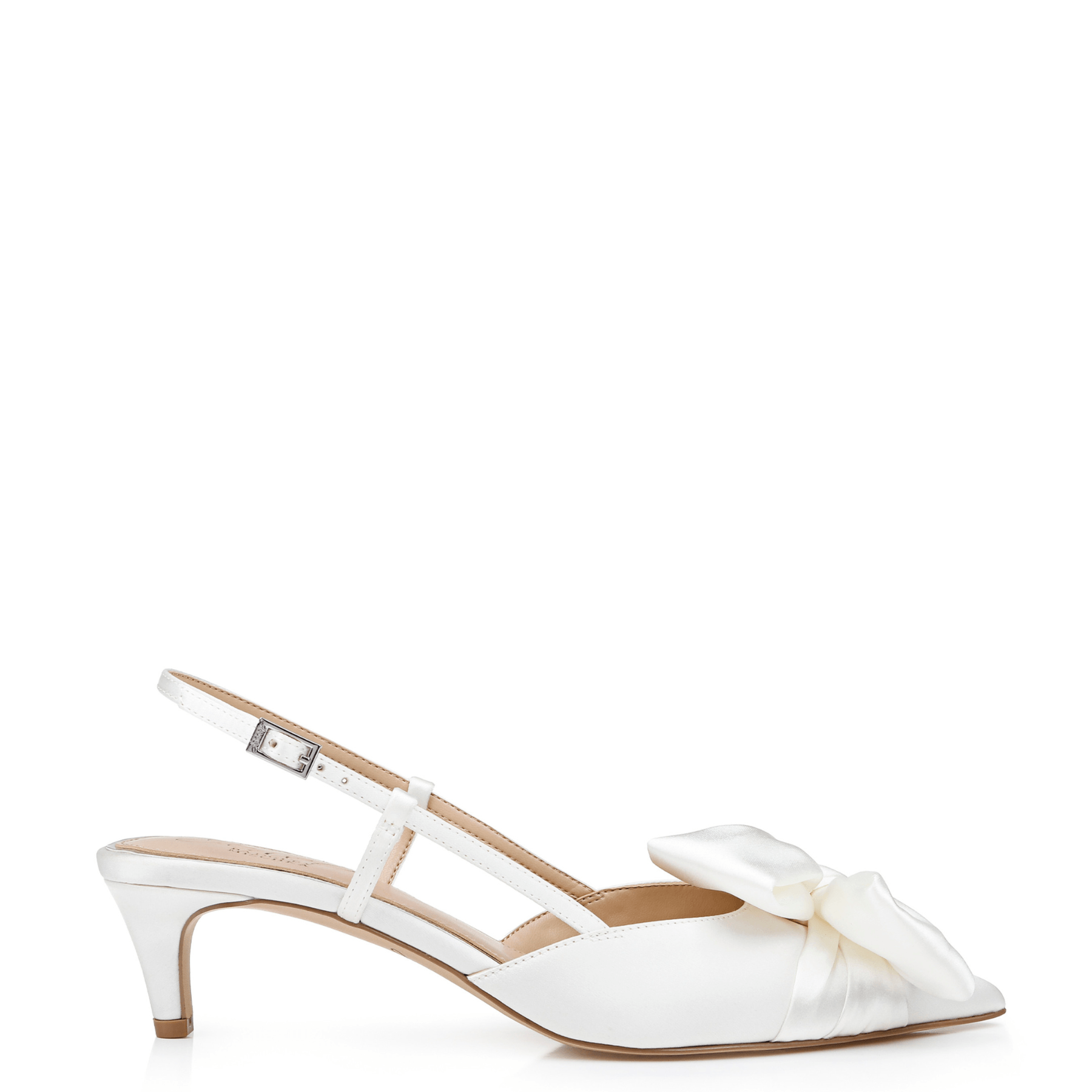 Buy Shoshana - Pointed Toe Kitten Heels with Bow - Ivory online | The White Collection Australia