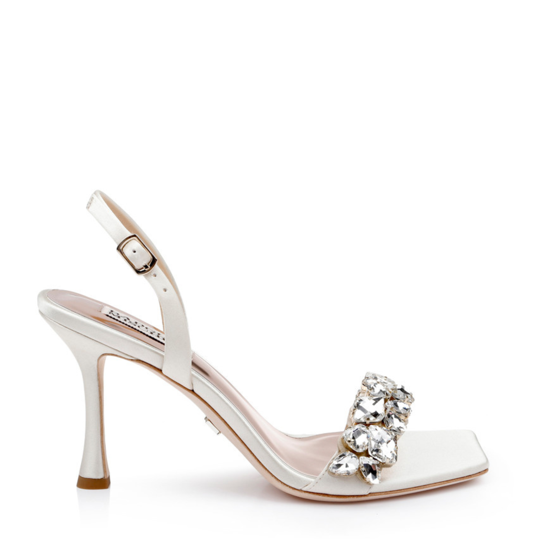 Buy Leanna - Strappy Crystal Square Toe Slingback Heels - Ivory online | The White Collection Australia