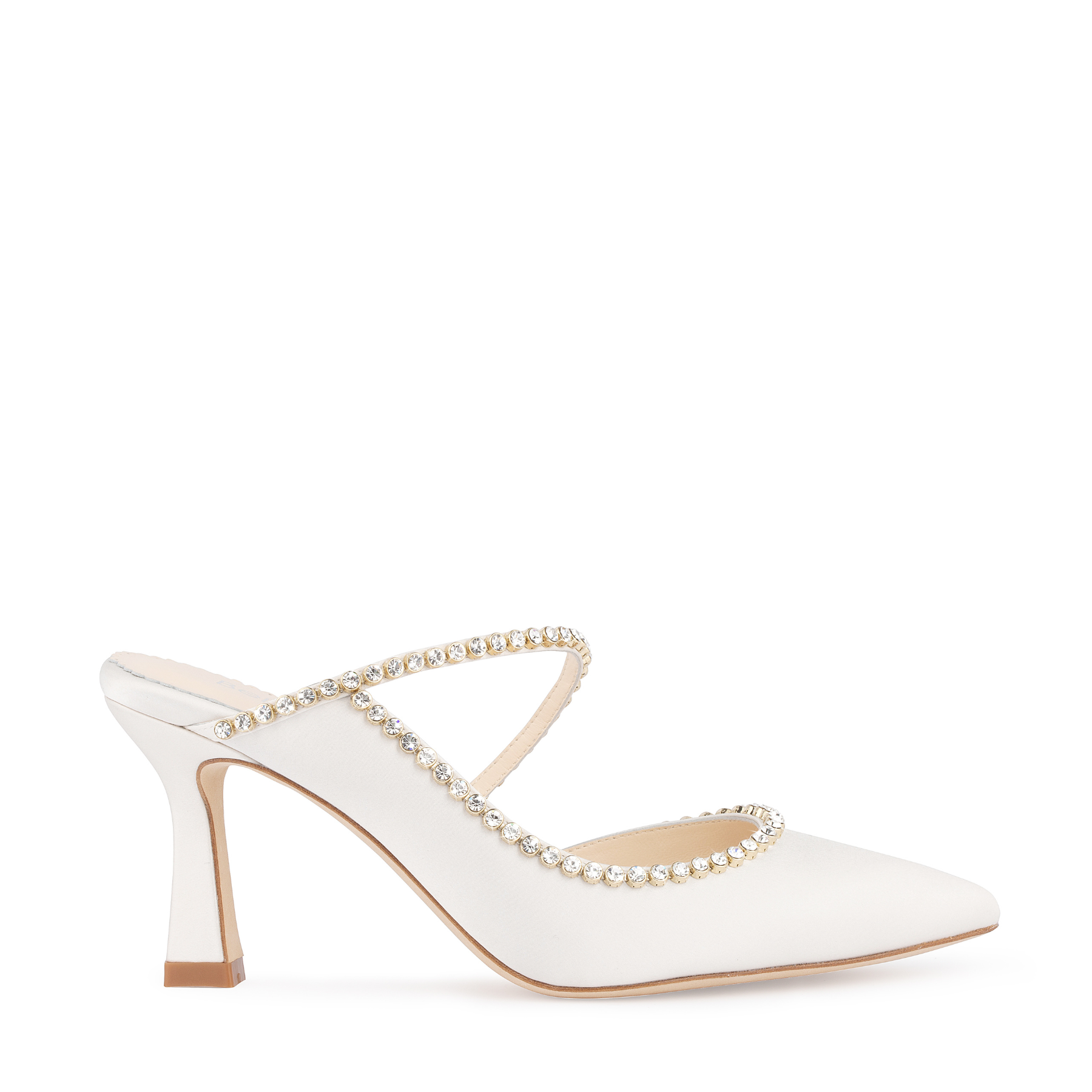 Buy Hadley - Ivory Bridal Mules with Crystal Strap online | The White Collection Australia