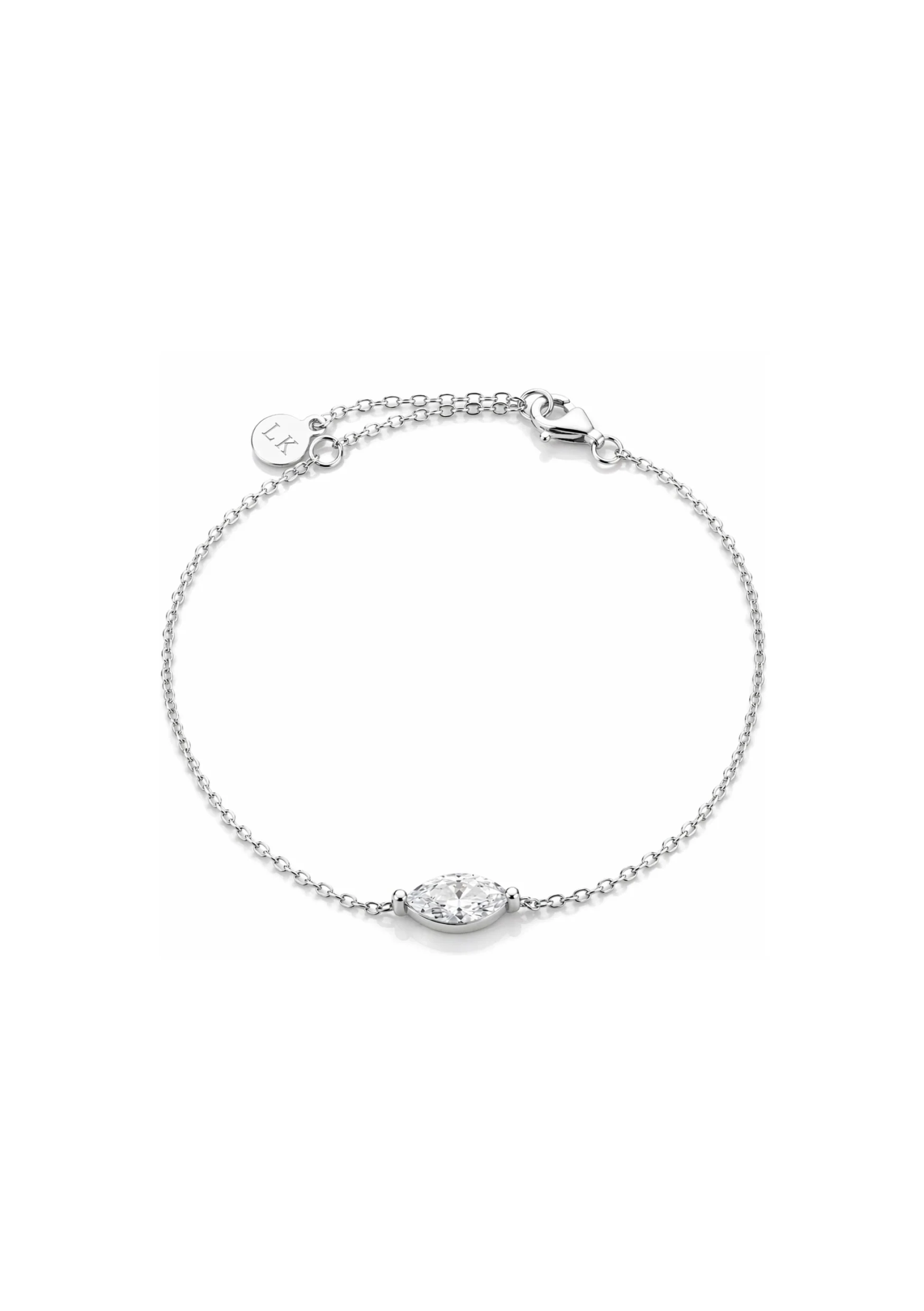 Lola Knight - Freya Crystal Bridal Bracelet - Silver
